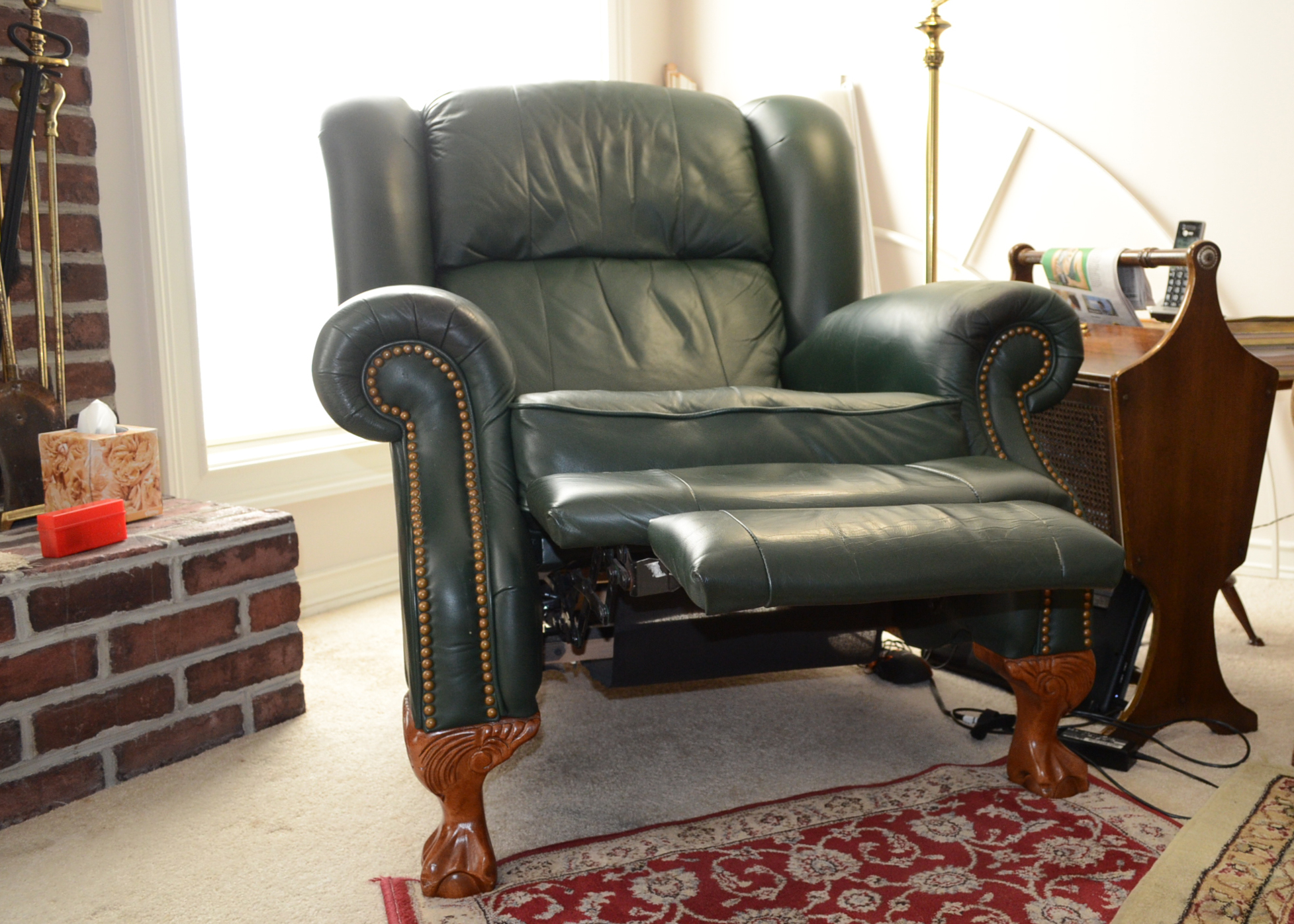 LazyBoy Contemporary Green Leather Recliner EBTH